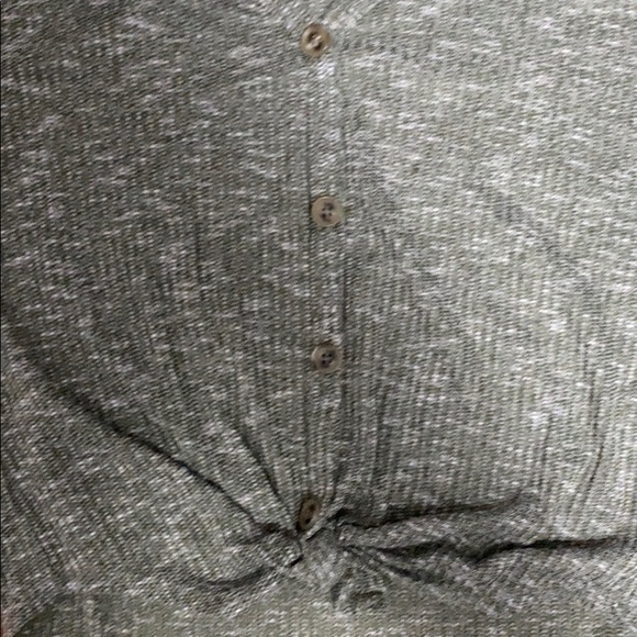 Green knit button down with knot - Picture 4 of 4